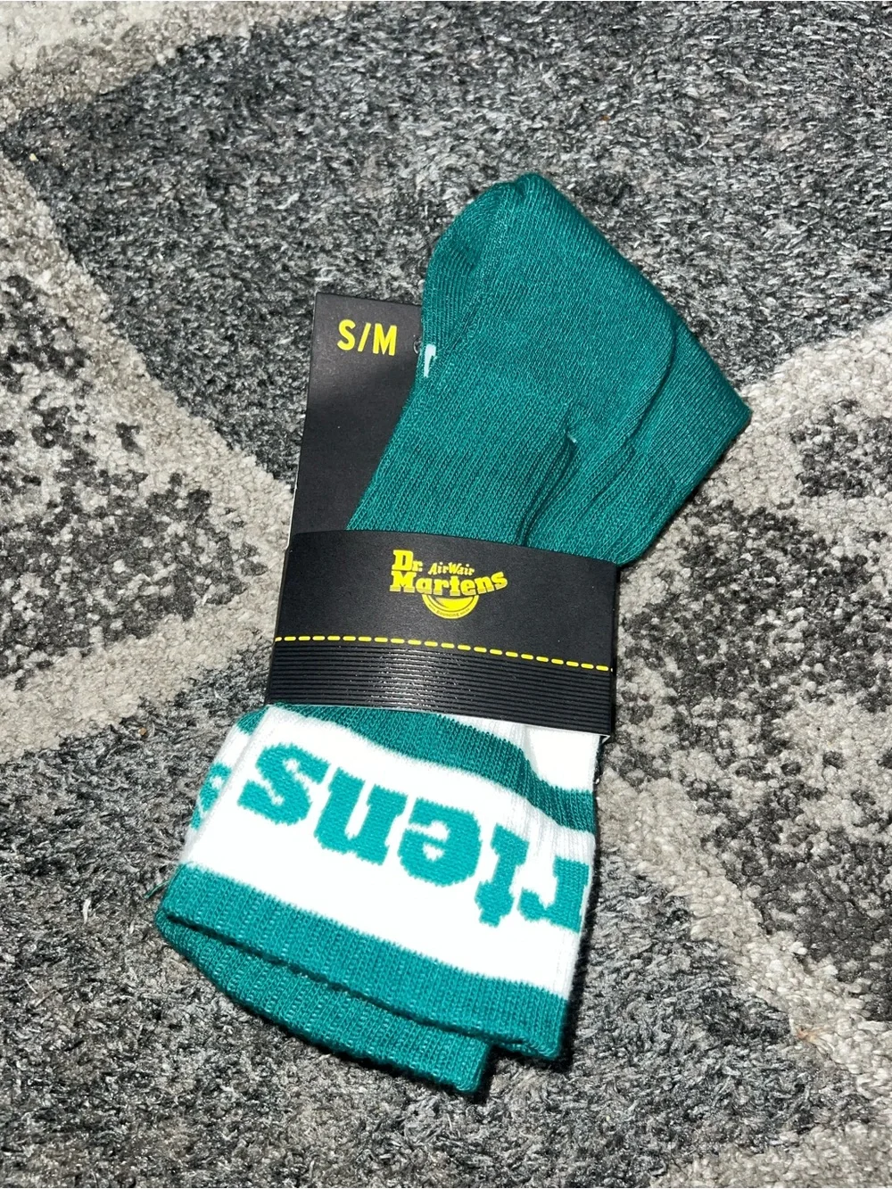 Dr. Martens Teal & White Logo Crew Socks